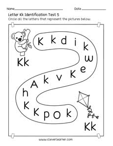 letter k worksheet for pre k