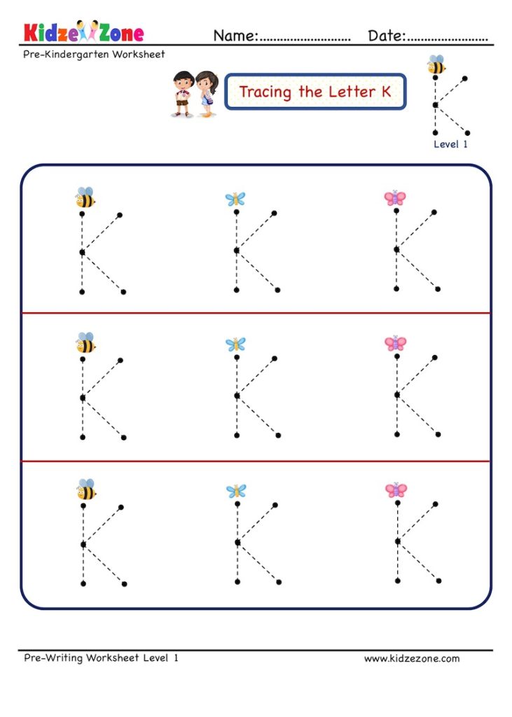 letter k worksheet for pre k