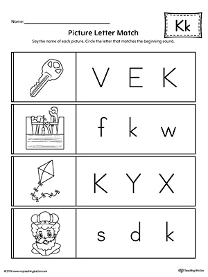 letter k worksheet for pre k