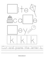letter k worksheet for pre k
