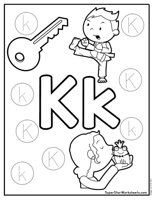 letter k worksheet for pre k
