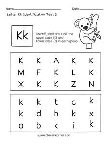 Alphabet Letter K Trace Write Find Color - Free printable PDF
