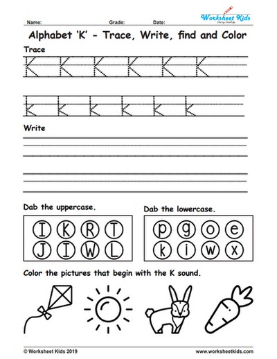 Letter K Worksheets - Letter K Activities For Preschoolers ...