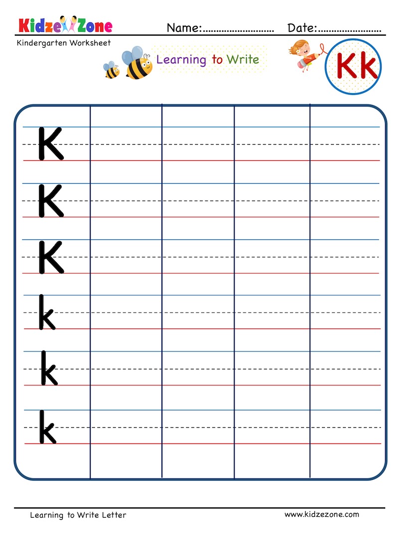 letter k worksheet preschool