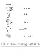 Letter L Worksheets - Twisty Noodle