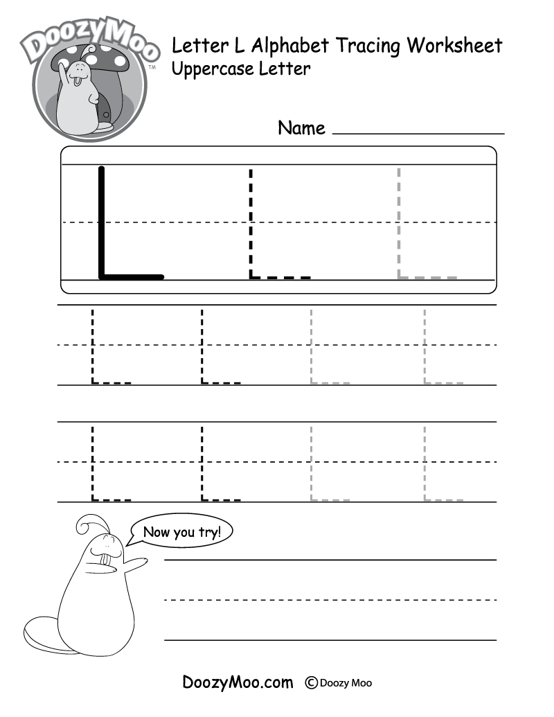 letter l tracing worksheet for preschoolers