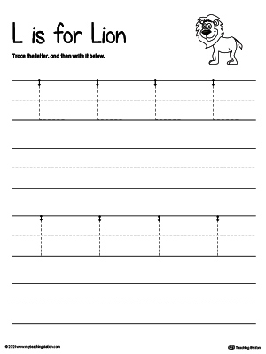 letter l tracing worksheet