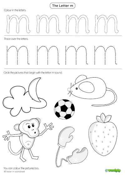 letter m worksheet for preschool