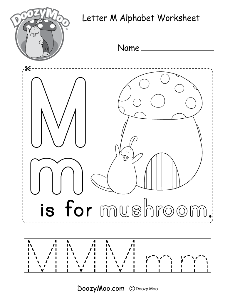 letter m worksheet for preschool