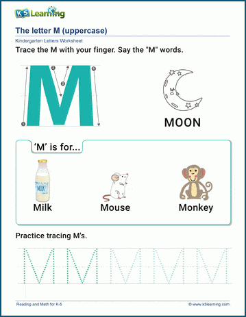 letter m worksheet for preschool