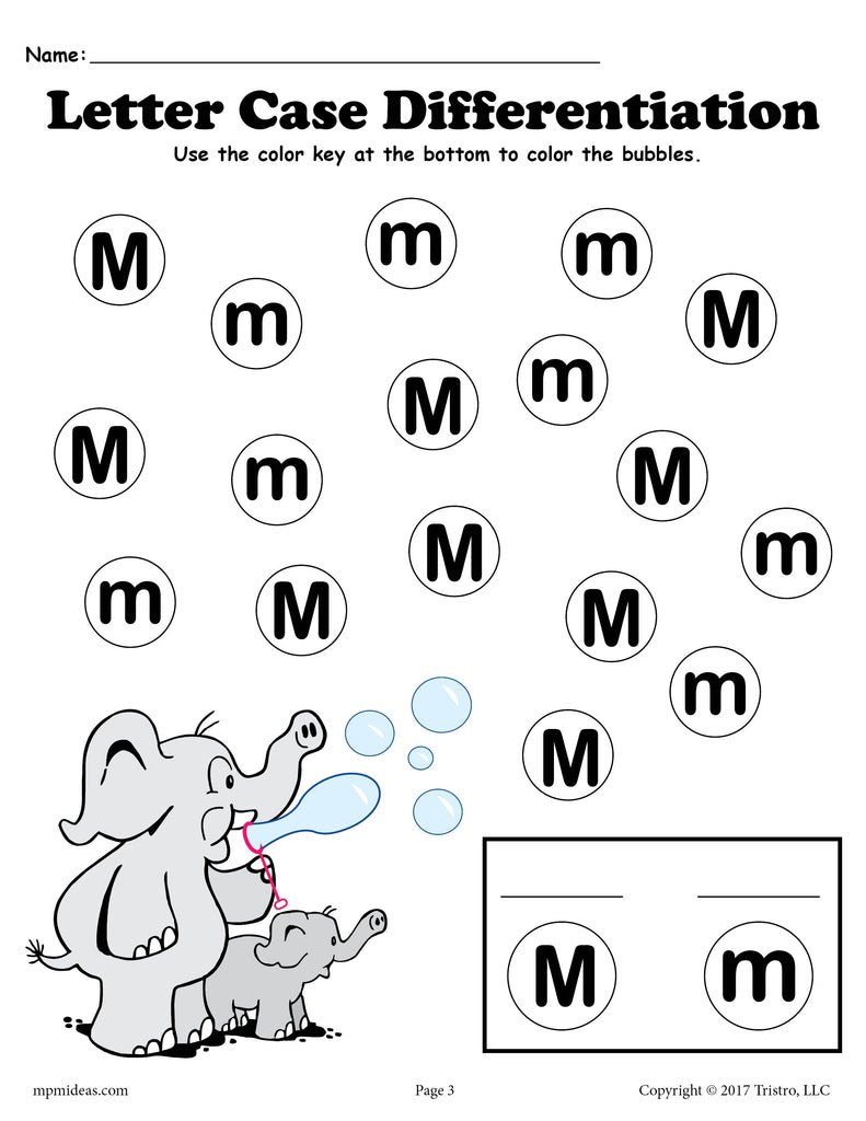 Letter M Do-A-Dot Printables For Letter Case Differentiation ...