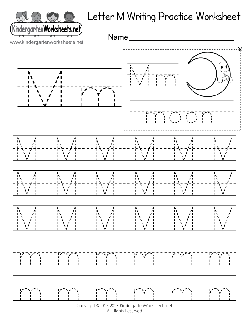 letter m worksheet kindergarten