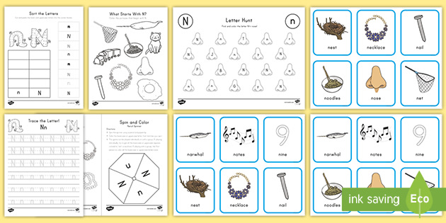 letter n activity worksheet