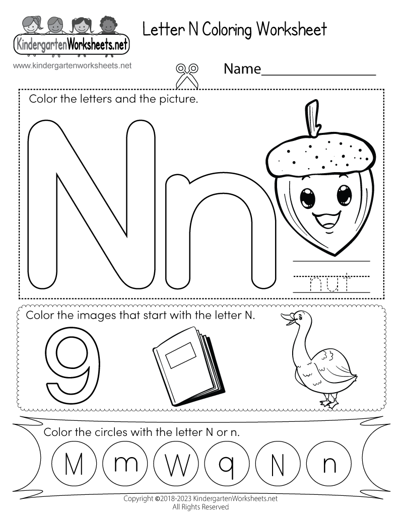 Letter N Coloring Worksheet - Free Printable, Digital, &  PDF