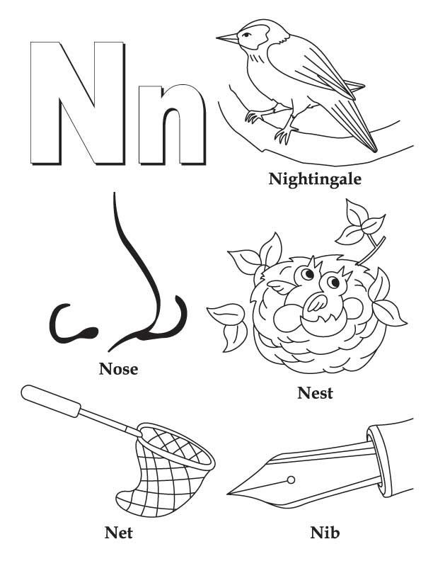 letter n coloring paper