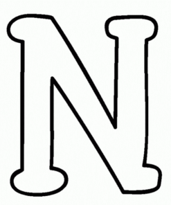Coloring sheet from letter N for kids