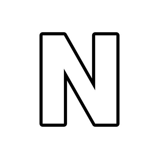 Letter N Generic black outline icon