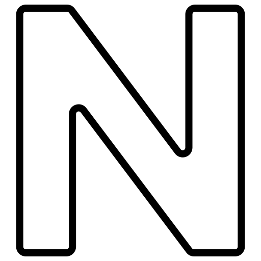 Letter N Generic black outline icon