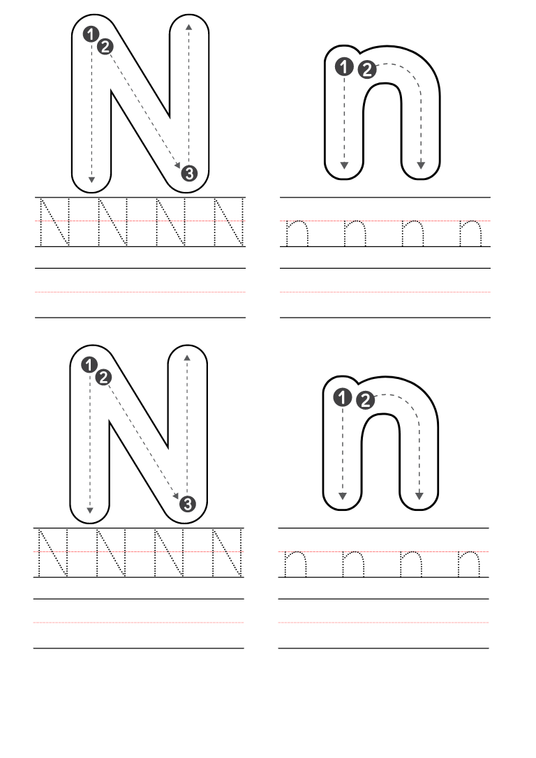 letter n worksheet for preschool