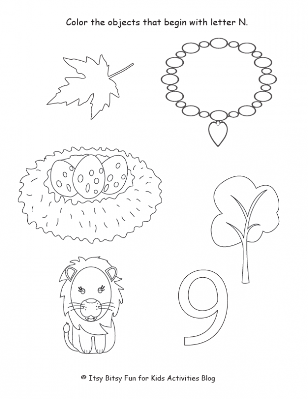 letter n worksheet kindergarten