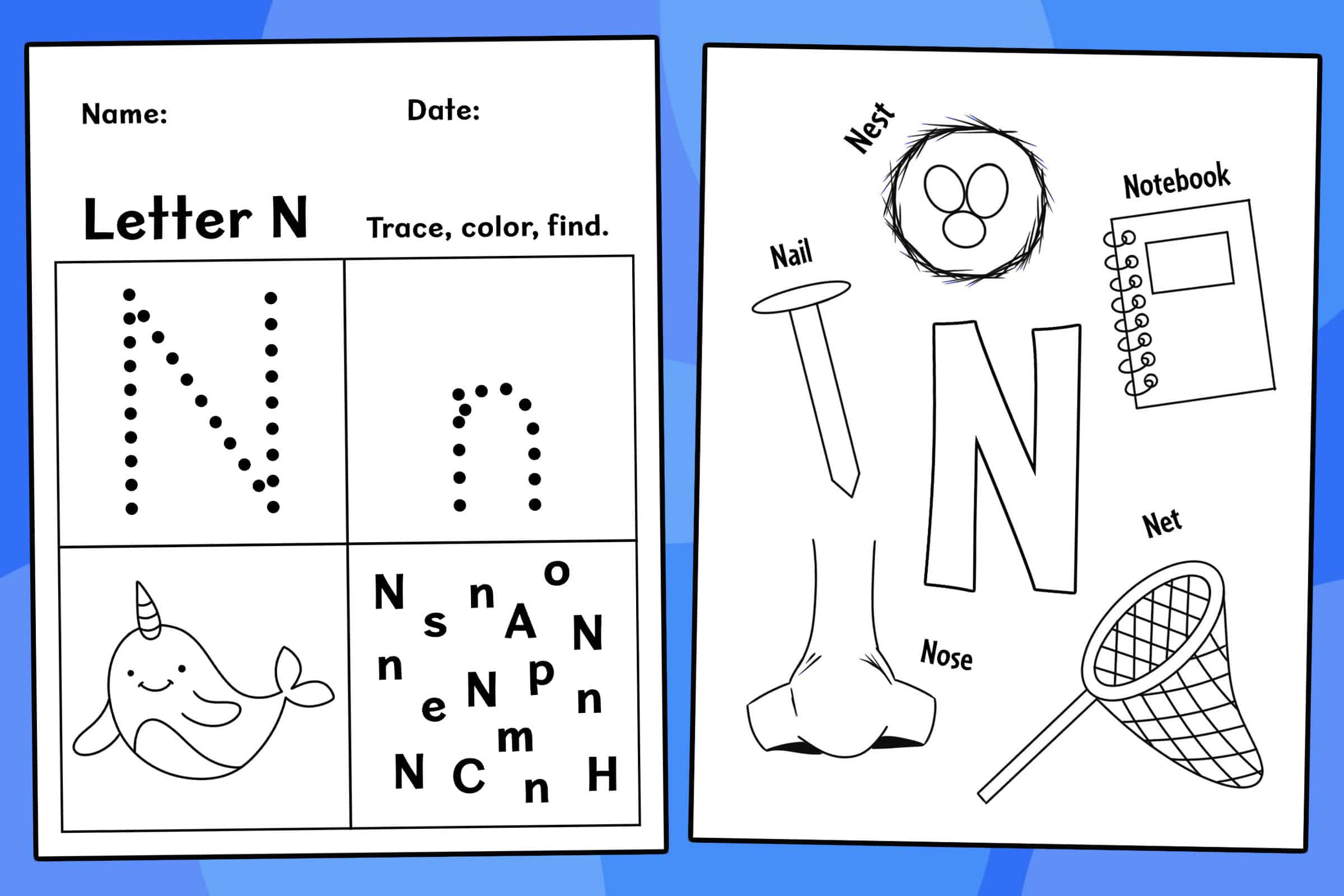 Free Letter N Worksheets for Preschool! ⋆ The Hollydog Blog