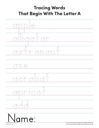 All About Me Name Worksheets - Letters in My Name
