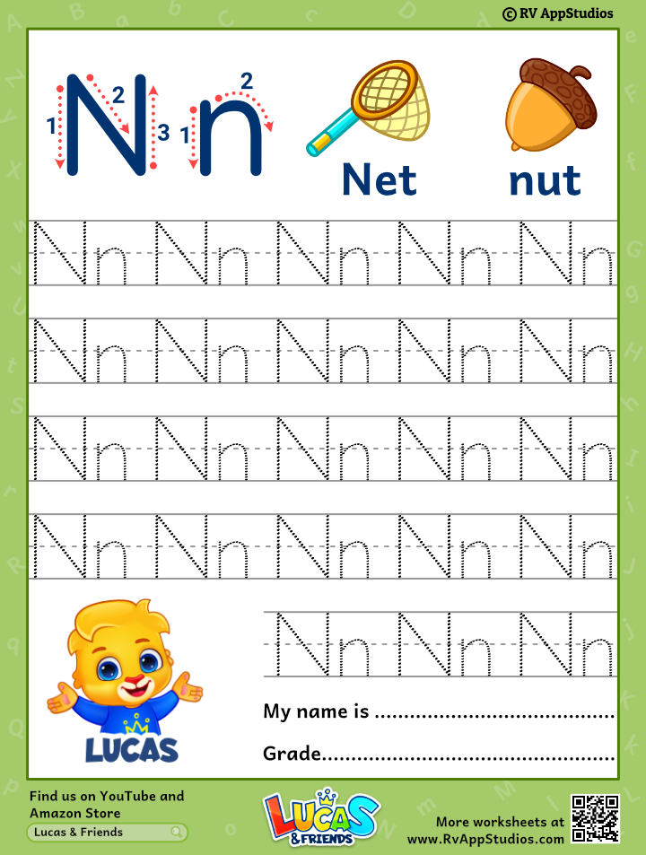 Alphabet Nn Letter | Printable Letter Nn Tracing Worksheets