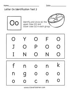 Fun letter O identification activity and test sheets for ...