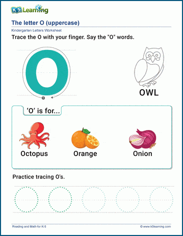 letter o worksheet for kindergarten