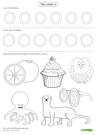 letter o worksheet printable