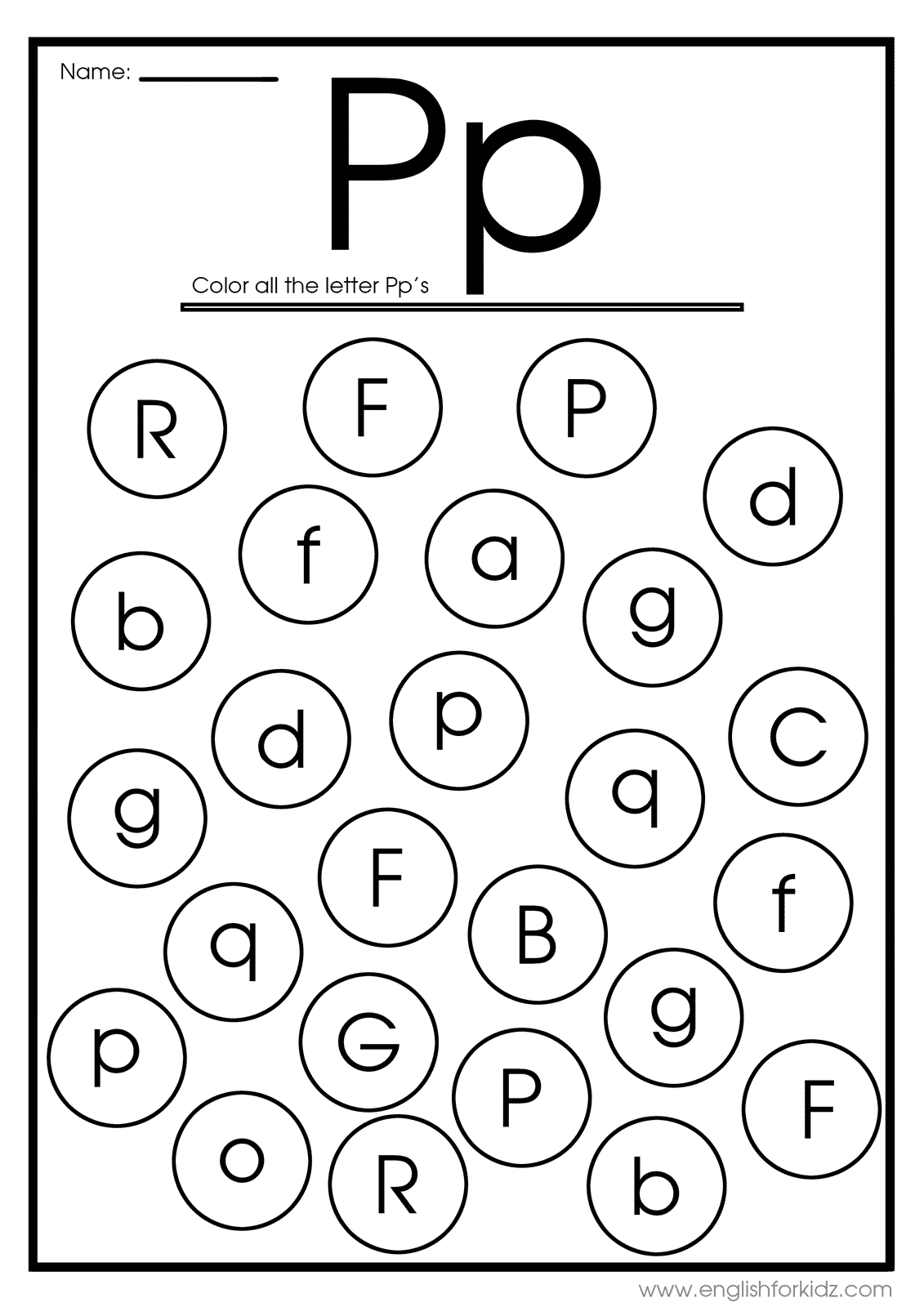 letter p activity sheets