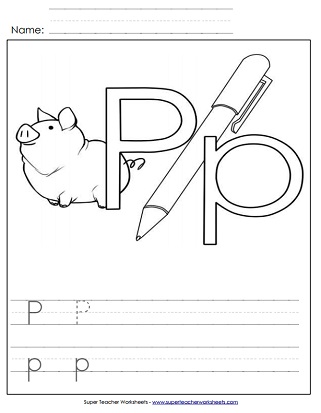 Letter P Worksheets - Recognize, Trace, &  Print