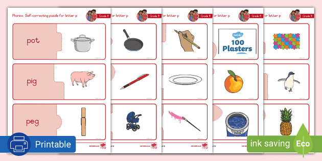 Grade R Phonics: Self-correcting Puzzles Letter p 