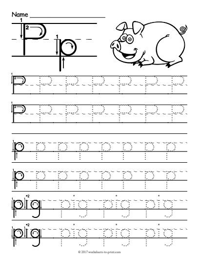 Free Printable Tracing Letter P Worksheet