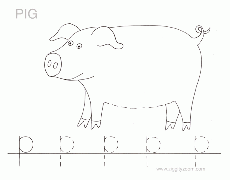 Trace the words that begin with the letter P Worksheet - Twisty Noodle