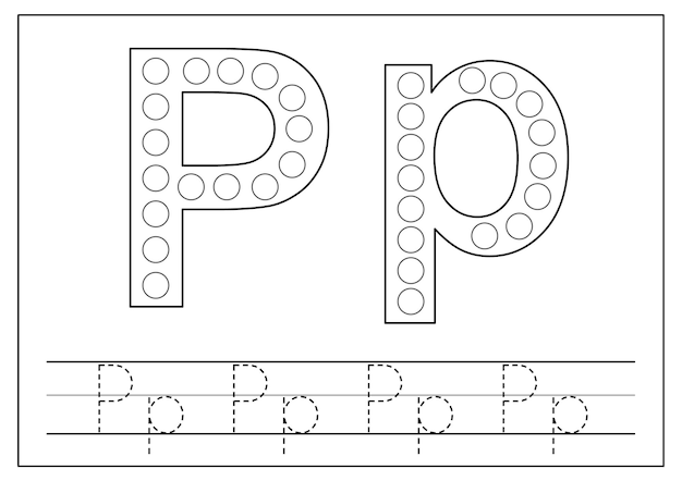 Premium Vector | Learning English alphabet for kids Letter P ...