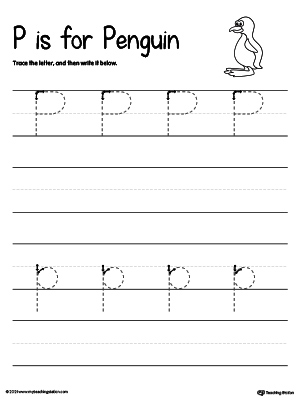 Lowercase Letter P Tracing Worksheet Printable, P is for Pizza ...
