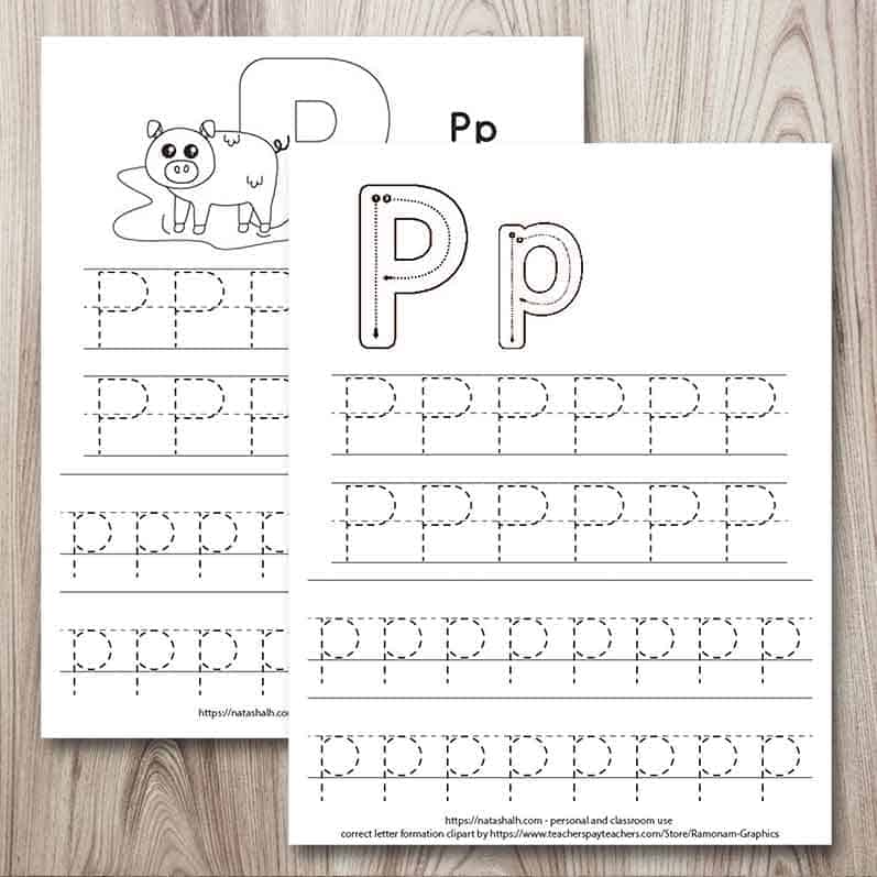 letter p tracing worksheet for preschoolers