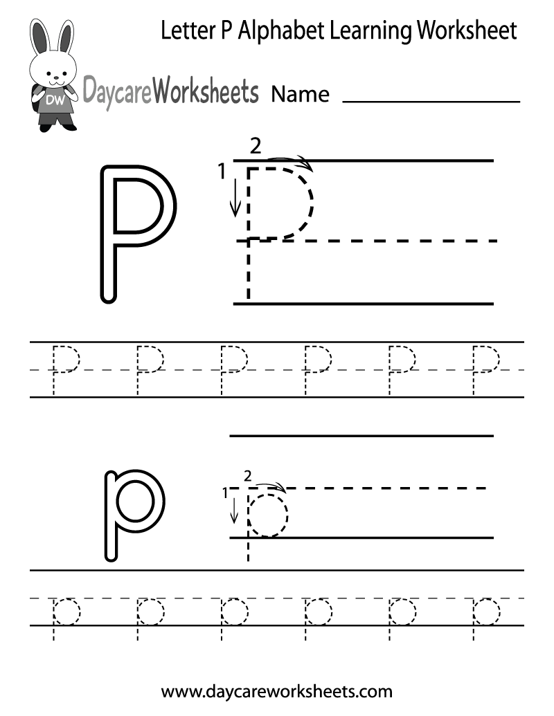 letter p worksheet for pre k