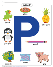 letter p worksheet for preschool