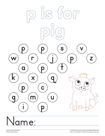 Find The Letter P Worksheet  