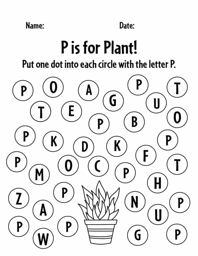 Free letter p worksheet for preschoolers, Download Free letter p