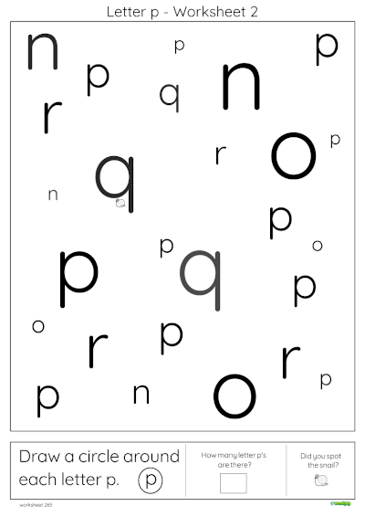 letter p worksheet for preschoolers