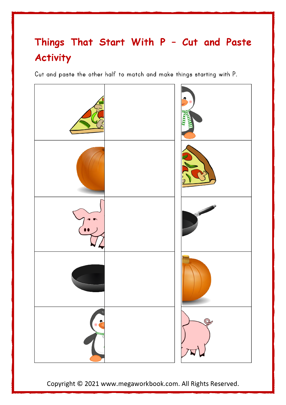 letter p worksheet preschool