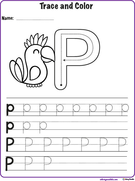 letter p worksheet preschool