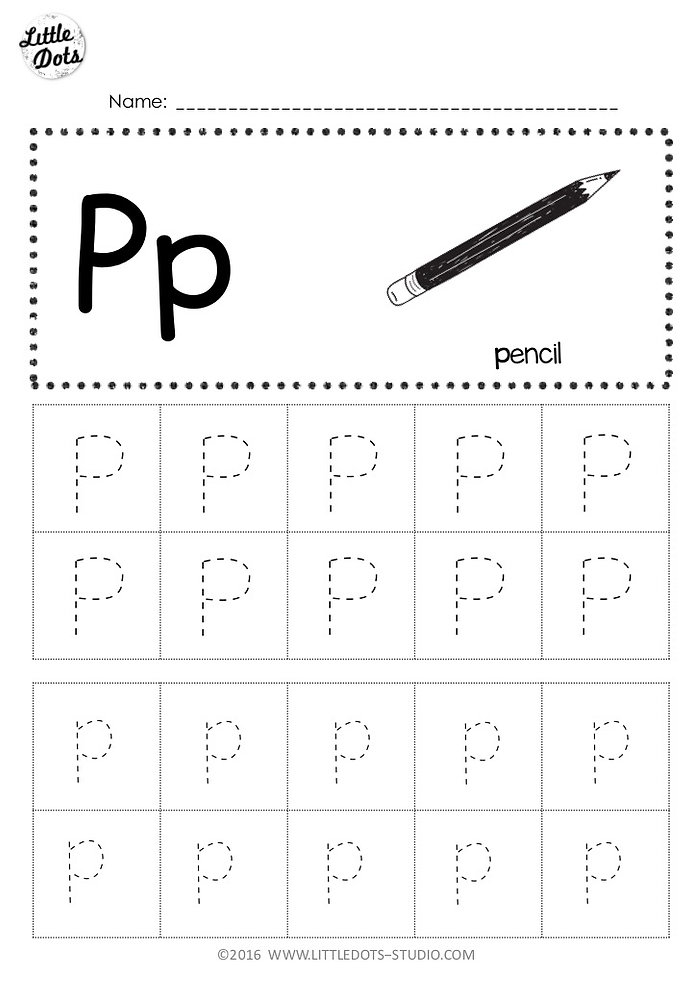 letter p worksheet preschool