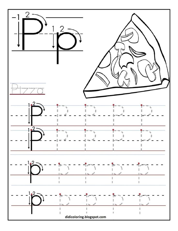 Free printable worksheet letter P for your child to learn and write
