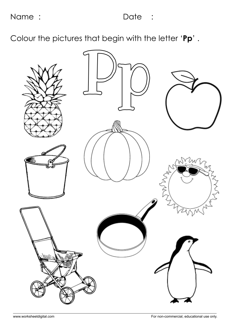 Letter P Worksheet for Kindergarten - Worksheet Digital