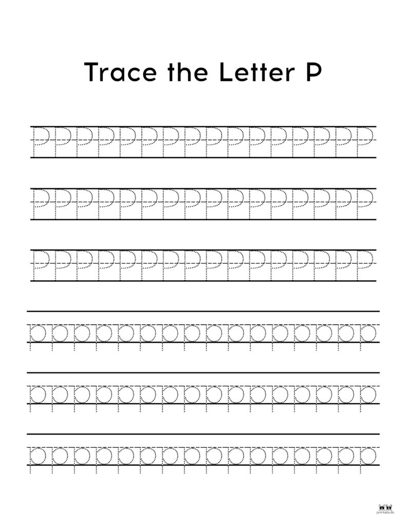 letter p writing sheets