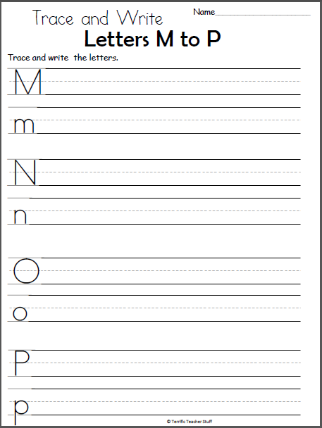 letter p writing sheets